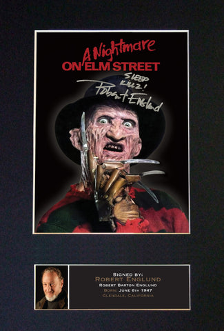 ROBERT ENGLUND Freddie Kruger Autograph Mounted Photo REPRO QUALITY PRINT A4 381