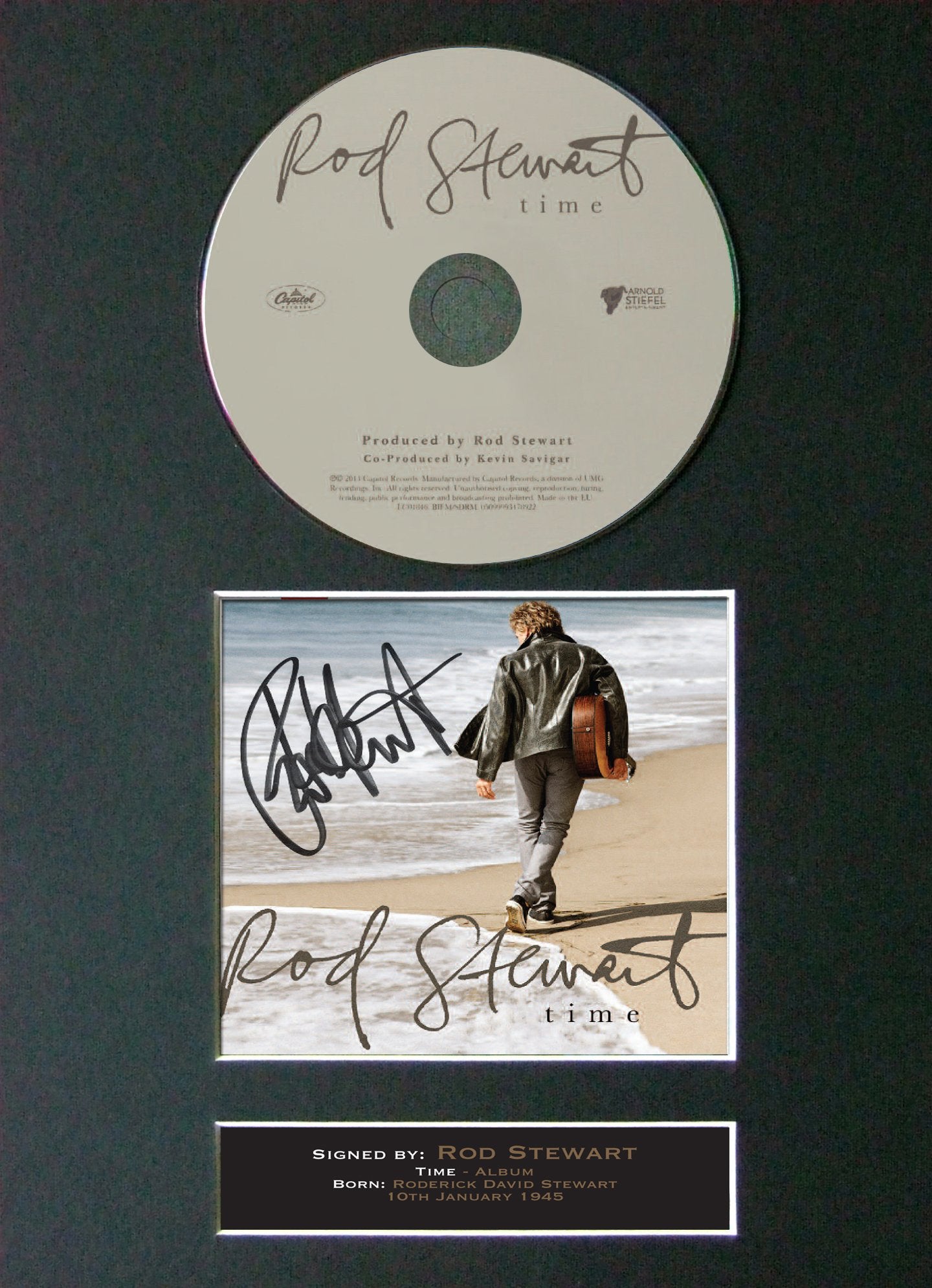 ROD STEWART Time Album Signed CD COVER MOUNTED A4 Autograph Print 30