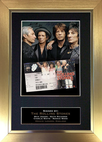 The Rolling Stones Signed Autograph Quality Mounted Photo Repro A4 Print 184