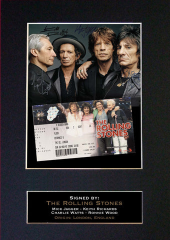 The Rolling Stones Signed Autograph Quality Mounted Photo Repro A4 Print 184