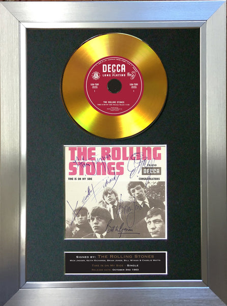 #148 Rolling Stones - Time is on my Side GOLD DISC Album Signed Autograph Mounted Repro