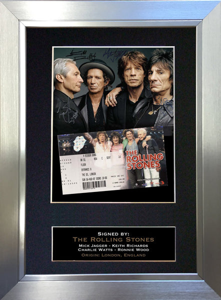 The Rolling Stones Signed Autograph Quality Mounted Photo Repro A4 Print 184