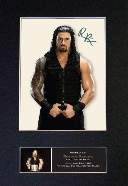 ROMAN REIGNS WWE Signed Autograph Mounted Photo Repro A4 Print 428