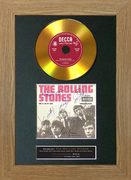 #148 Rolling Stones - Time is on my Side GOLD DISC Album Signed Autograph Mounted Repro