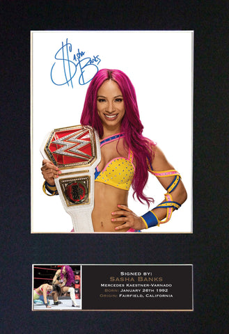 SASHA BANKS WWE Quality Autograph Mounted Signed Photo Reproduction Print A4 707