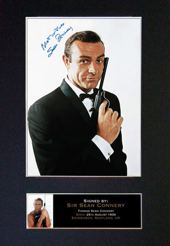 SEAN CONNERY Mounted Signed Photo Reproduction Autograph Print A4 130