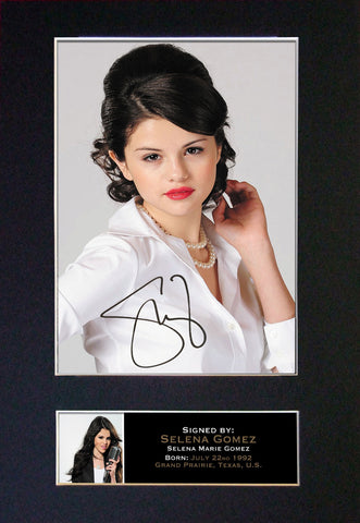 SELINA GOMEZ Mounted Signed Photo Reproduction Autograph Print A4 215