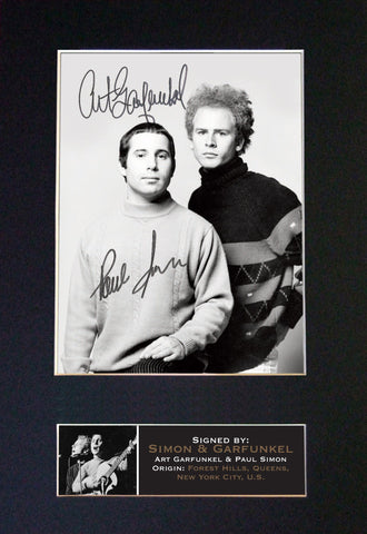 SIMON & GARFUNKEL Band Rare Signed Autograph Mounted Photo RE-PRINT A4 663