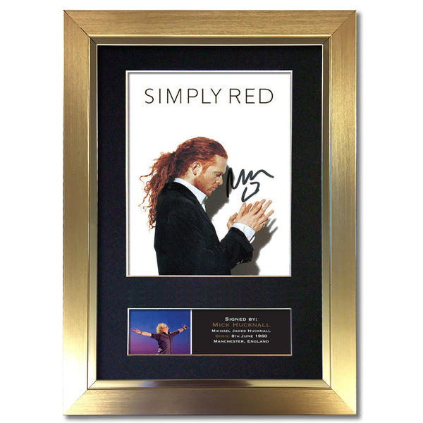 SIMPLY RED Mick Hucknall Photo Autograph Mounted Repro Signed Framed Print 823