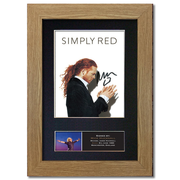 SIMPLY RED Mick Hucknall Photo Autograph Mounted Repro Signed Framed Print 823