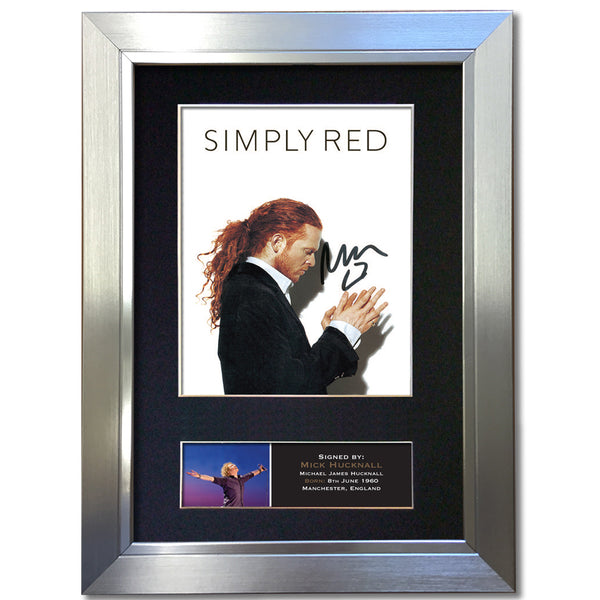 SIMPLY RED Mick Hucknall Photo Autograph Mounted Repro Signed Framed Print 823