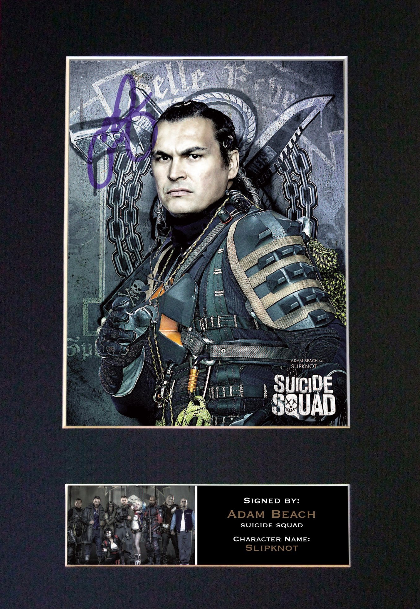 SUICIDE SQUAD Slip Knot Adam Beach Signed Autograph Mounted Photo Re Print 627