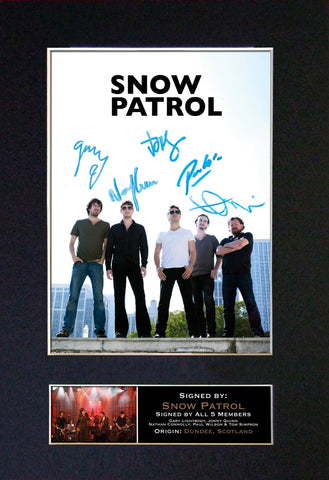 SNOW PATROL Mounted Signed Photo Reproduction Autograph Print A4 111