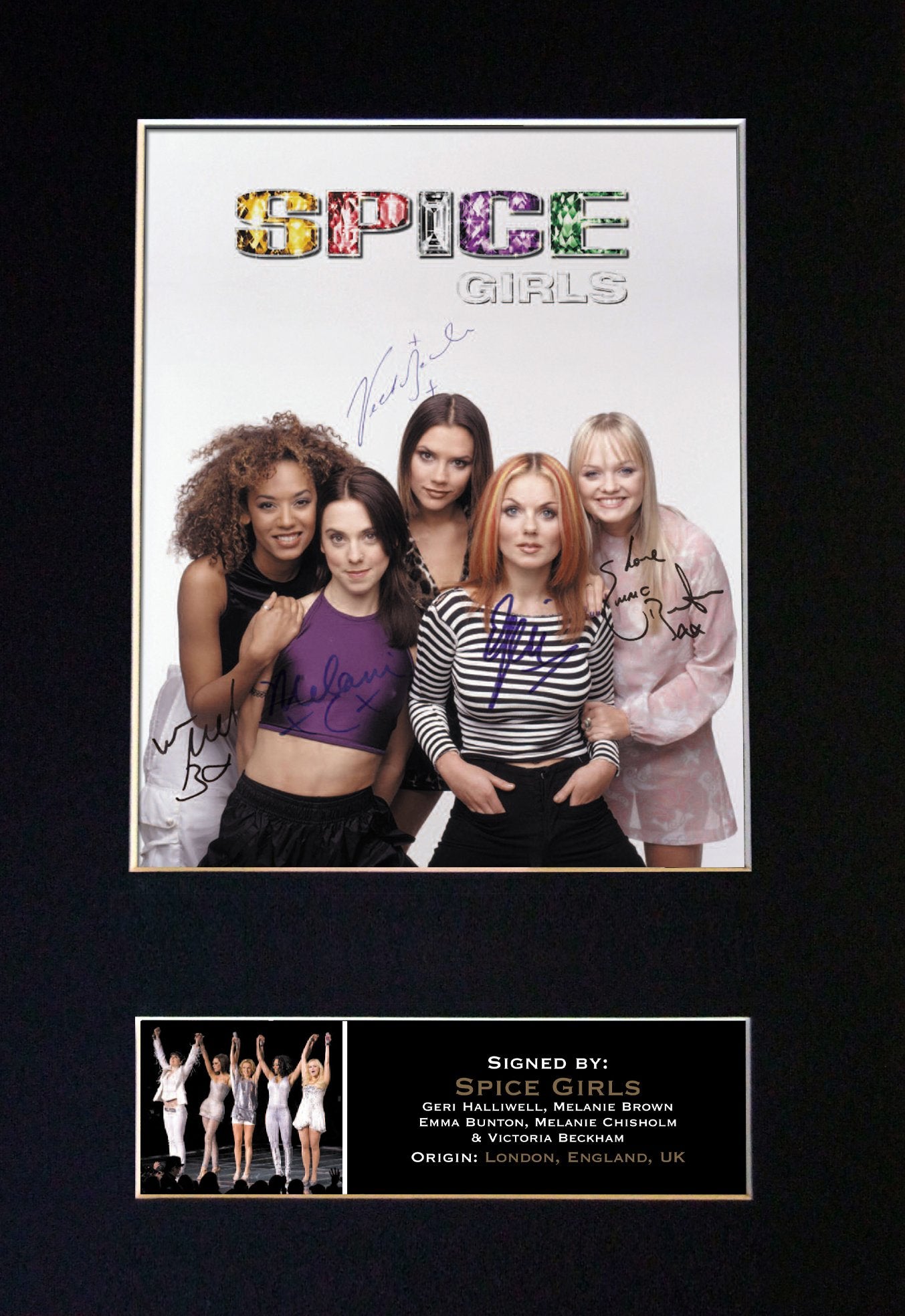 SPICE GIRLS Mounted Signed Photo Reproduction Autograph Print A4 301