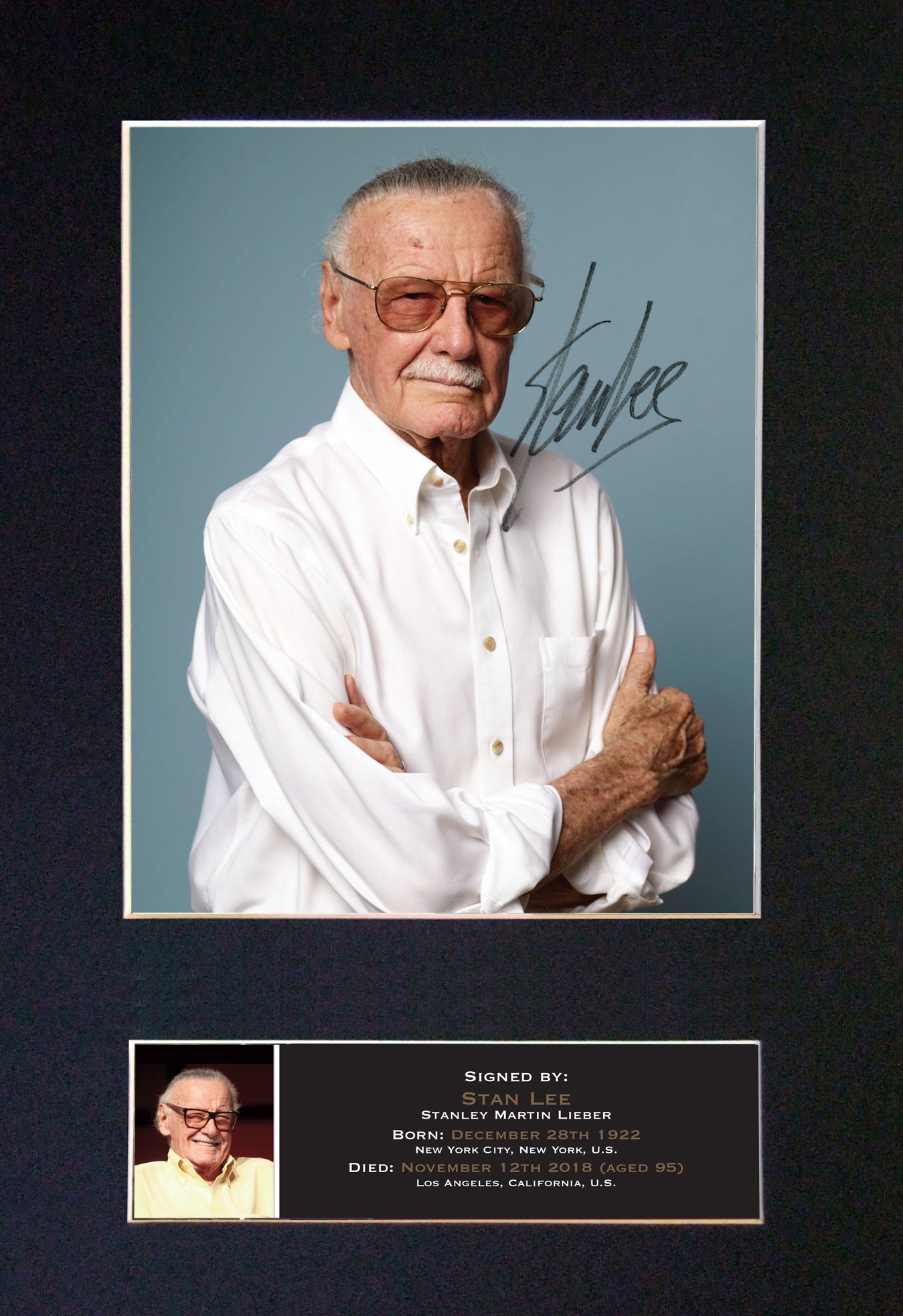 STAN LEE Comic book writer Autograph Mounted Signed Photo Reproduction Print 770
