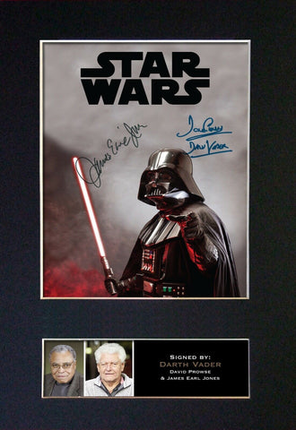 Star Wars Darth Vader Dave Prowse & James Earl Jones Signed Autograph Print 838