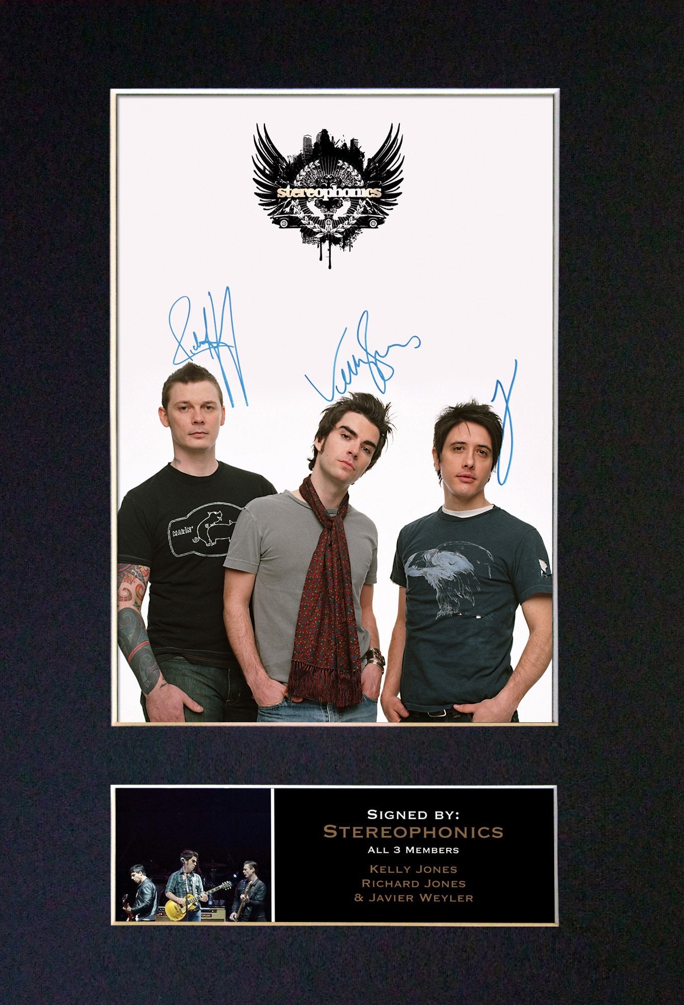 STEREOPHONICS Mounted Signed Photo Reproduction Autograph Print A4 318