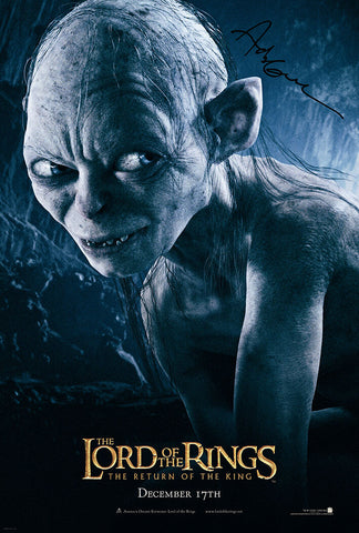 LORD OF THE RINGS Gollum SIGNED AUTOGRAPH MOVIE POSTER A2 594 x 420mm