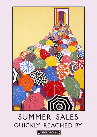 LONDON UNDERGROUND SUMMER SALE Retro Old Poster A2 Large 59x42cm
