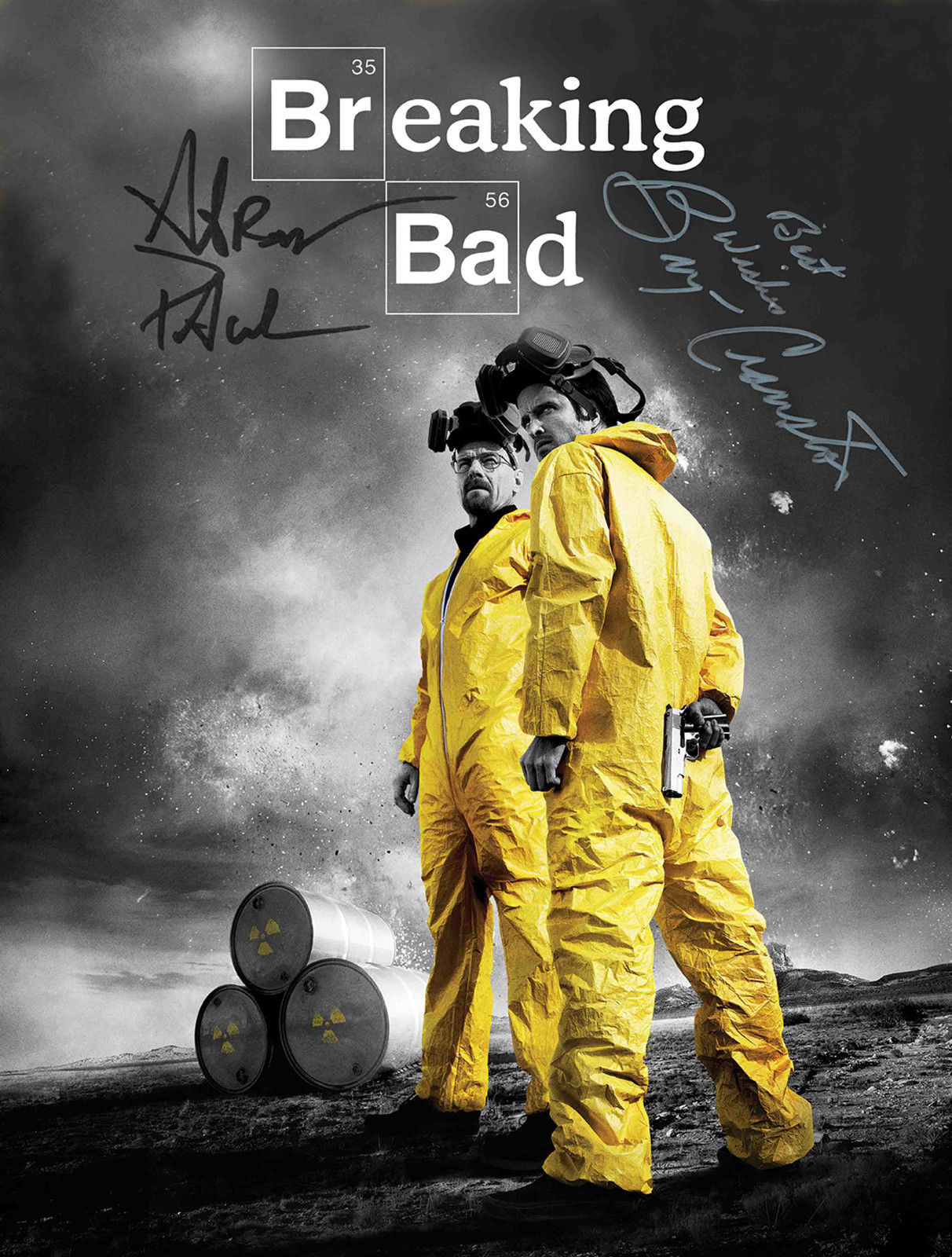 BREAKING BAD SIGNED AUTOGRAPH MOVIE POSTER A2 594 x 420mm (Very Rare)