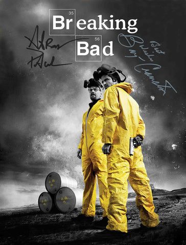 BREAKING BAD SIGNED AUTOGRAPH MOVIE POSTER A2 594 x 420mm (Very Rare)