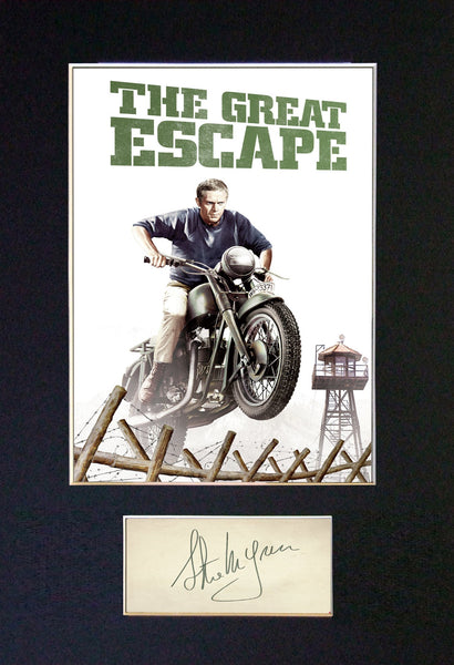 GREAT ESCAPE Steve McQueen Autograph Mounted Signed Photo Repro Print A4 703