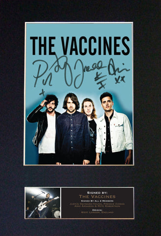 THE VACCINES Signed Autograph Mounted Photo Reproduction PRINT A4 566