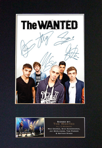 THE WANTED Mounted Signed Photo Reproduction Autograph Print A4 208
