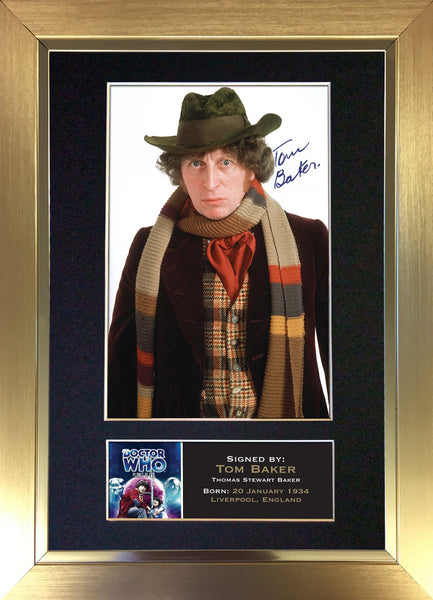Tom Baker Signed Autograph Quality Mounted Photo Repro A4 Print 399