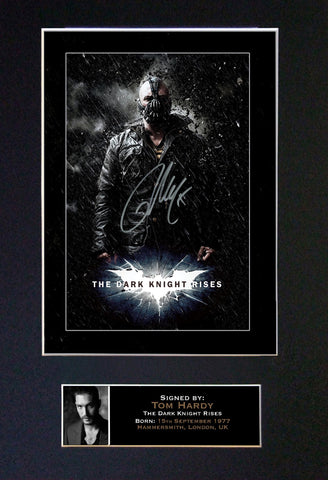 TOM HARDY Batman Signed Autograph Mounted Photo REPRODUCTION PRINT A4 105