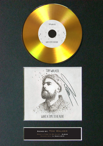 #183 TOM WALKER Time to Be Alive GOLD DISC Album Signed Autograph Mounted Print