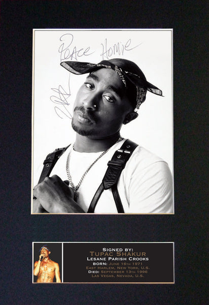 TUPAC SHAKUR Rap Artist Very Rare Signed Autograph Mounted Photo RE-PRINT A4 664