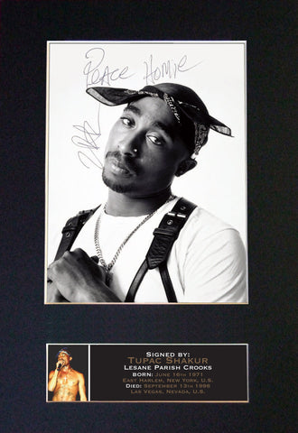 TUPAC SHAKUR Rap Artist Very Rare Signed Autograph Mounted Photo RE-PRINT A4 664