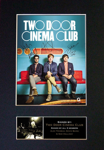 TWO DOOR CINEMA CLUB Mounted Signed Photo Reproduction Autograph Print A4 281