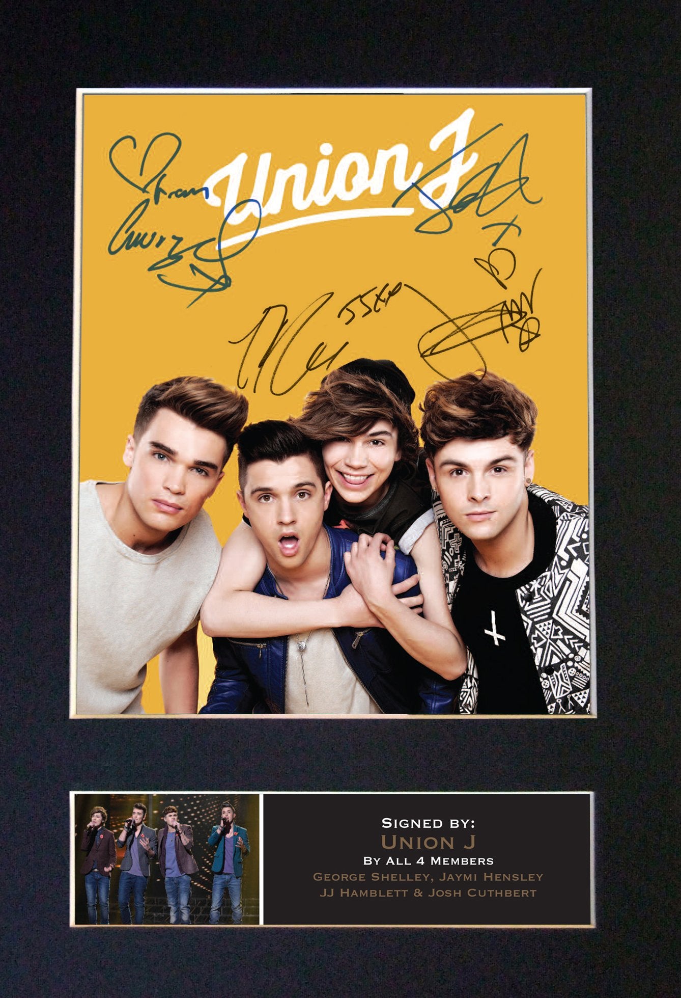 UNION J No2 Mounted Signed Photo Reproduction Autograph Print A4 350