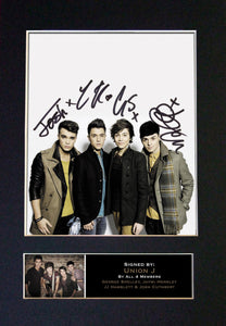 UNION J No1 Mounted Signed Photo Reproduction Autograph Print A4 308