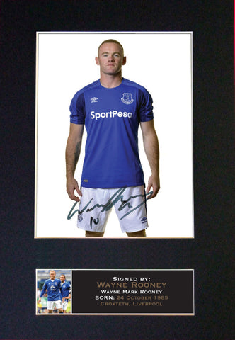 WAYNE ROONEY #2 Everton Mounted Signed Photo Reproduction Autograph Print A4 660