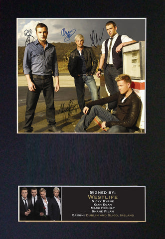 WESTLIFE Mounted Signed Photo Reproduction Autograph Print A4 188