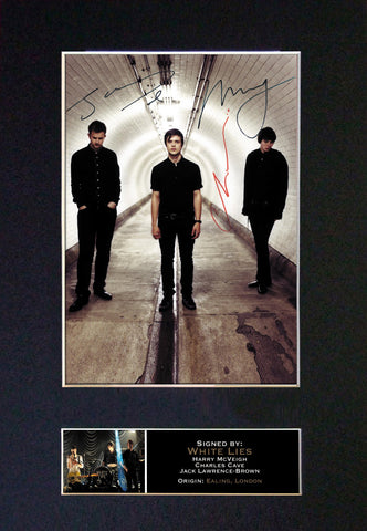 WHITE LIES Mounted Signed Photo Reproduction Autograph Print A4 114