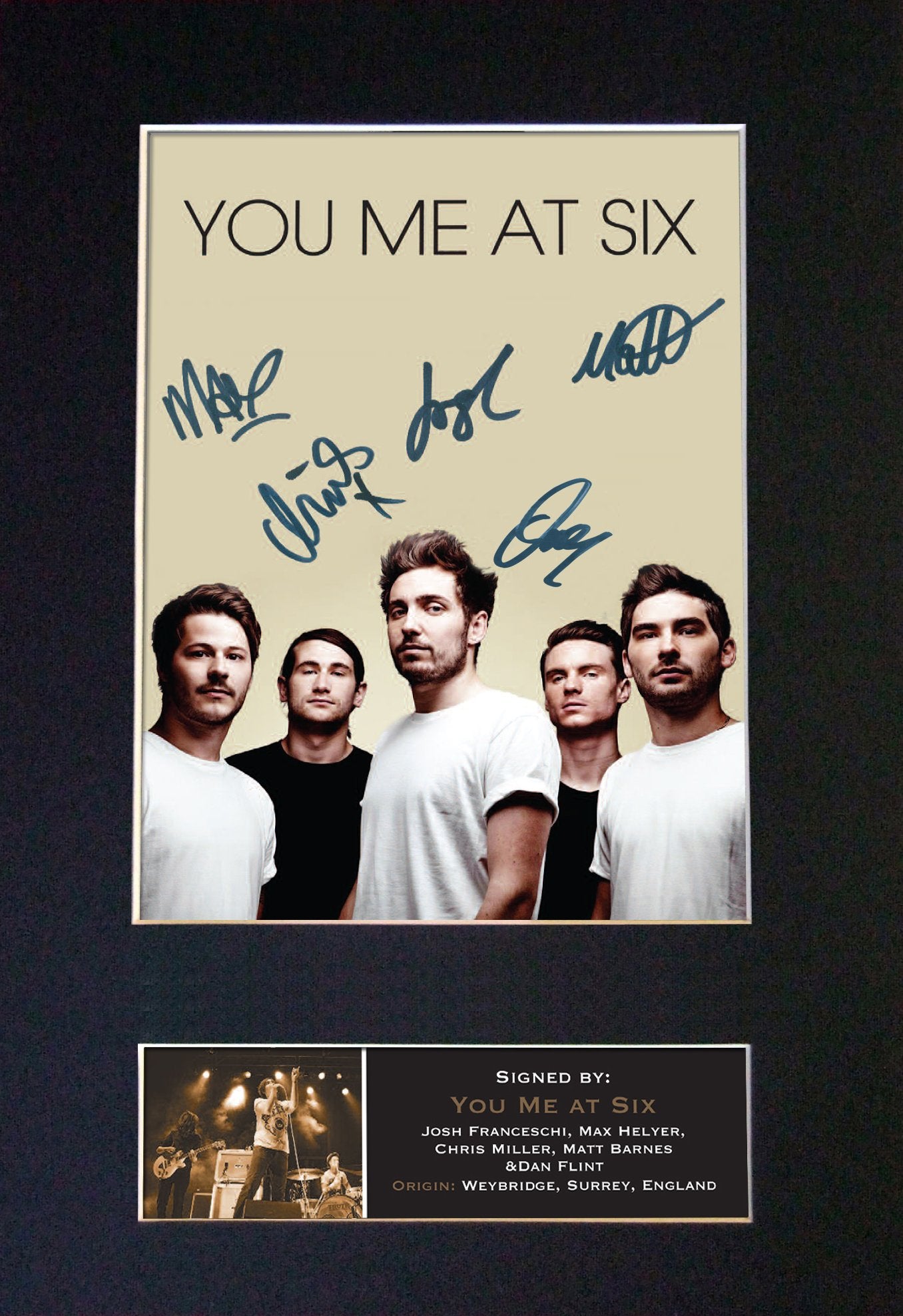 YOU ME AT SIX Signed Autograph Mounted Photo Reproduction A4 Print 421
