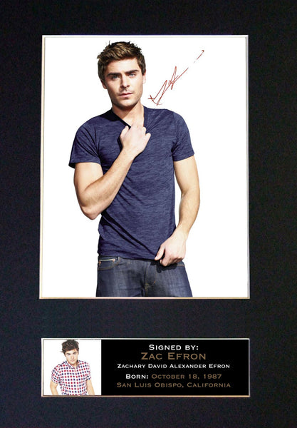 ZAC EFRON HSM Mounted Signed Photo Reproduction Autograph Print A4 67
