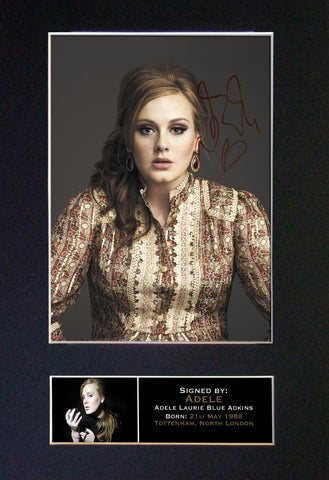 ADELE Signed Mounted Signed Photo Reproduction Autograph Print A4 251