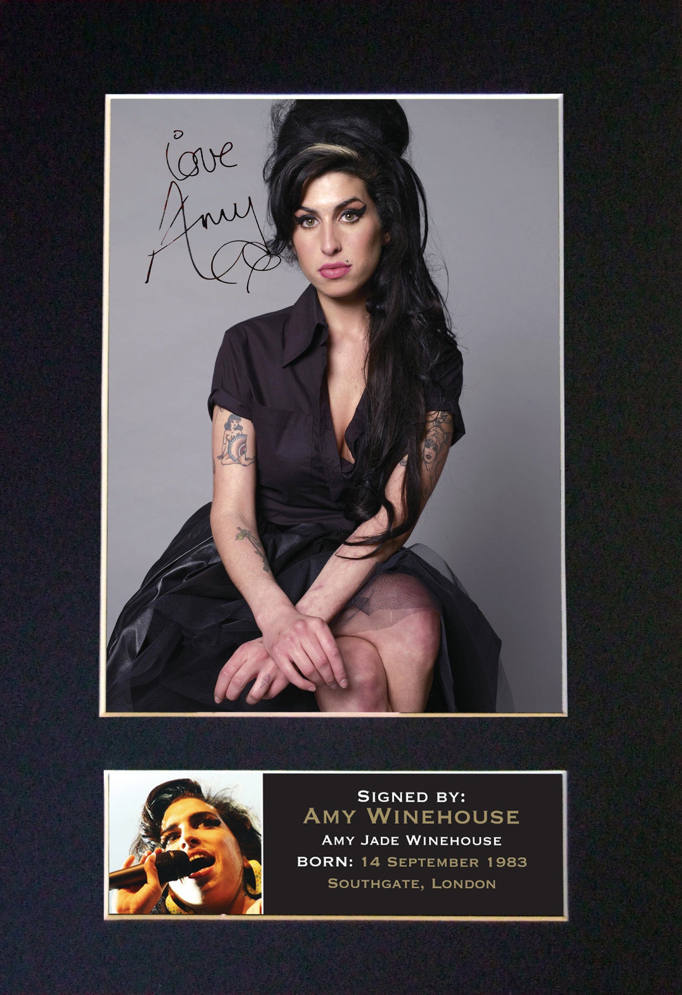 AMY WINEHOUSE Mounted Signed Photo Reproduction Autograph Print A4 228