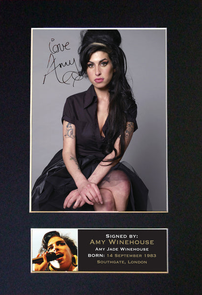AMY WINEHOUSE Mounted Signed Photo Reproduction Autograph Print A4 228