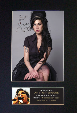 AMY WINEHOUSE Mounted Signed Photo Reproduction Autograph Print A4 228