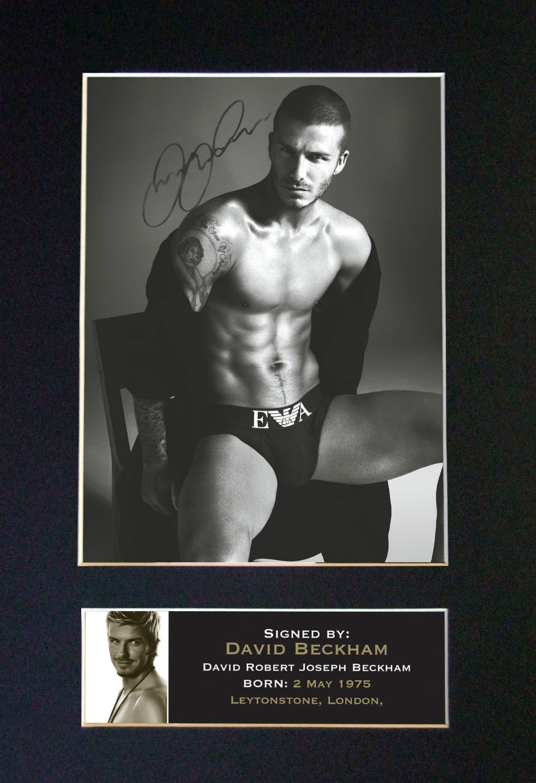 DAVID BECKHAM Signed Autograph Photo Mounted Repro A4 PRINT 40