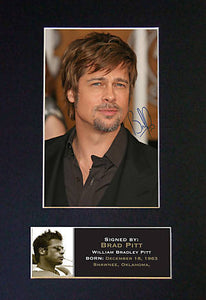 BRAD PITT Signed Autograph Mounted Photo A4 Print 10