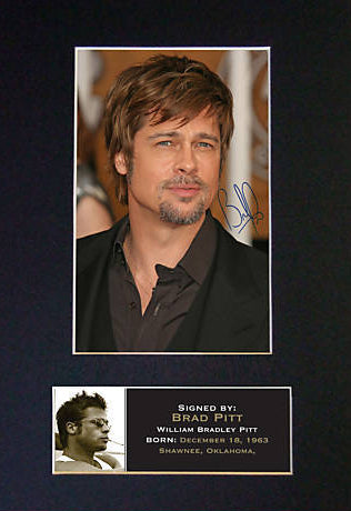 BRAD PITT Signed Autograph Mounted Photo A4 Print 10