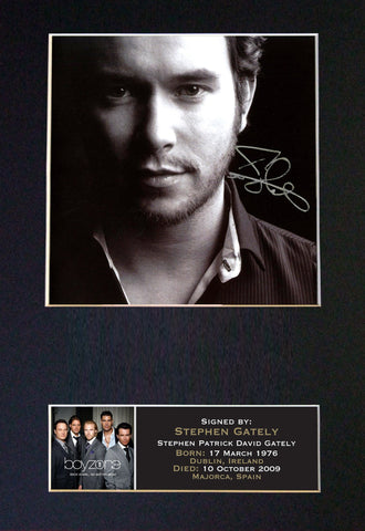 STEPHEN GATELY Boyzone Mounted Signed Photo Reproduction Autograph Print A4 89